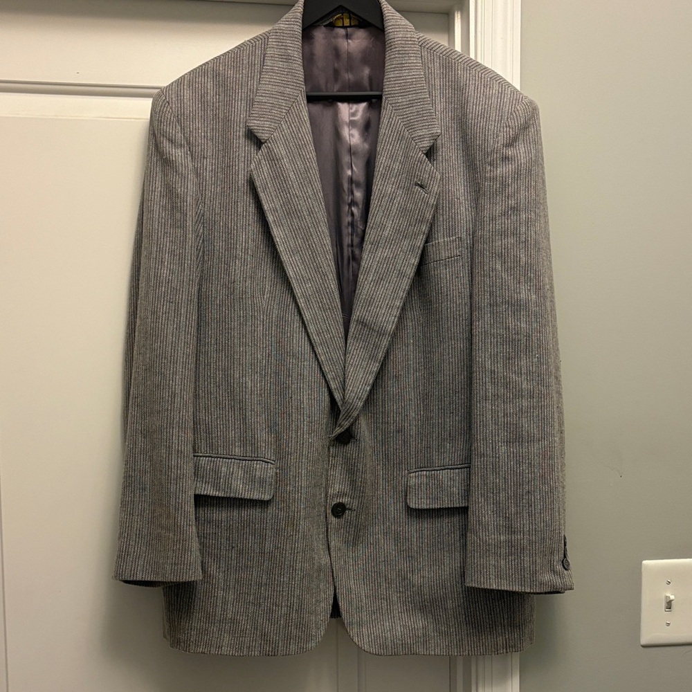 Classic Men's Gray Striped Blazer
